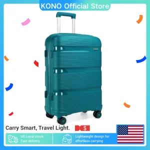 Kono 24 inch Medium Check in Luggage 66L TSA Lock Lightweight Polypropylene Hard Shell Suitcase