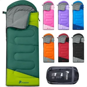 Lightweight Water Resistant Backpacking Camping Sleeping Bag for Adults for Warm Cold Weather